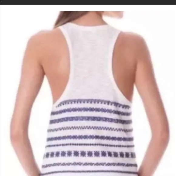 Sam Edelman Embroider Boho Razor Back Top Blouse - Picture 2 of 7